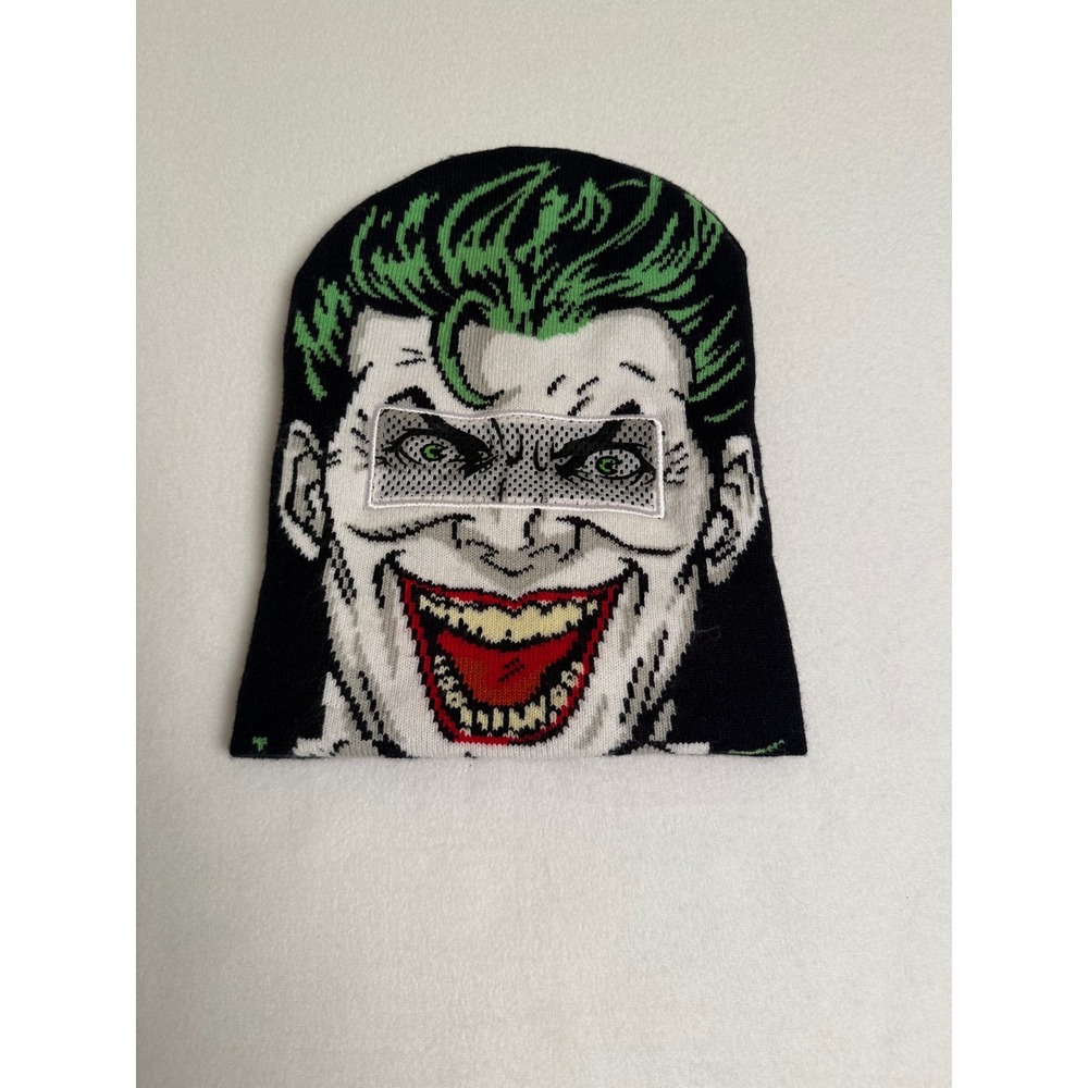 DC Comics The Joker Beanie Hat Purple Knit Mask Mesh Eyes Batman Villain HLY1599